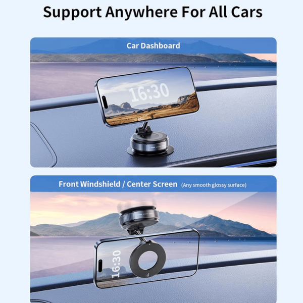 Chokox 360° Magnetic Car Phone Holder with Strong Suction – Dashboard & Windshield Mount