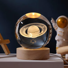 Crystal Glass Moon Lamp with LED Light & Wooden Base – Unique Night Light for Home & Gifting