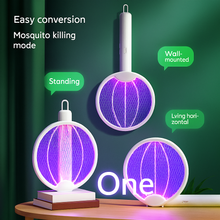 Mosquito Racket with Wall Mount & UV Light Trap 3-in-1 Electric